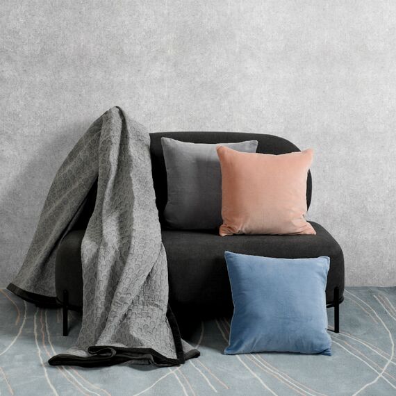 Покрывало из стираного хлопка серого цвета из коллекции Essential, 230х250 см, изображение 9