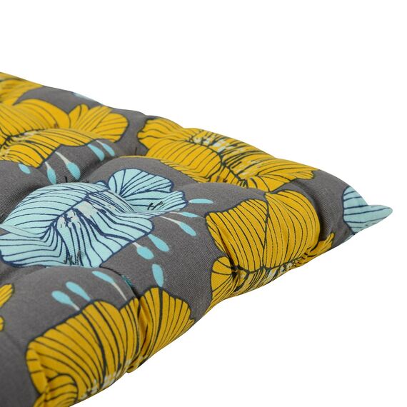 Подушка на стул из хлопка серого цвета с принтом Цветы из коллекции Prairie, 40х40 см, изображение 4