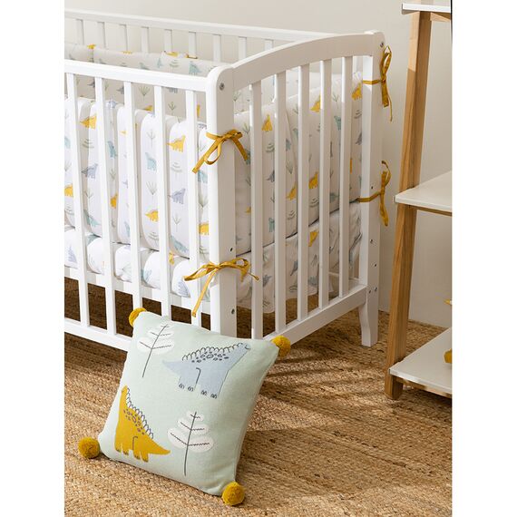 Подушка декоративная с помпонами с принтом Динозавр Toto из коллекции Tiny world 35х35 см, изображение 2