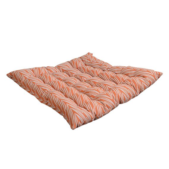 Подушка на стул стеганая из хлопка с графичным принтом Колосья из коллекции Russian North, 40х40 см, изображение 2