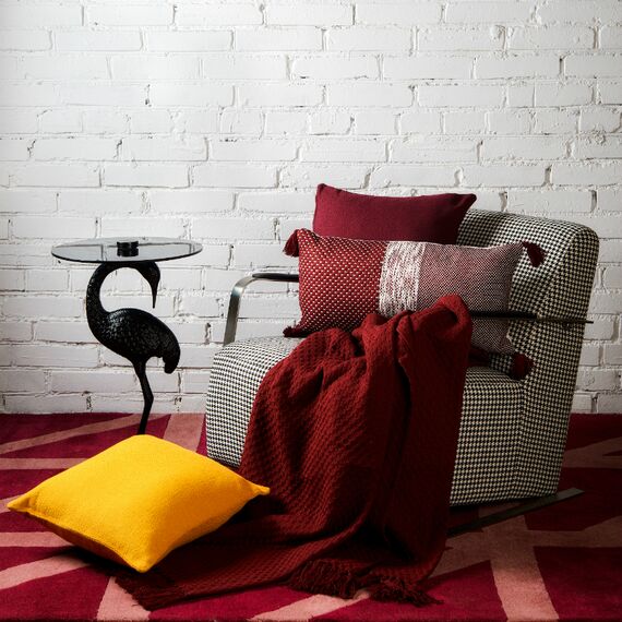 Покрывало вафельное бордового цвета из коллекции Essential, 230х250 см, изображение 2