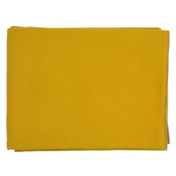 Покрывало из фактурного хлопка горчичного цвета с контрастным кантом из коллекции Essential, 180х250 см, изображение 4