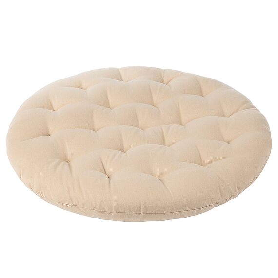 Подушка на стул круглая из хлопка бежевого цвета из коллекции Essential, 40 см, изображение 2