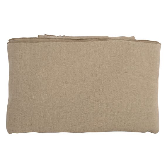 Покрывало легкое из хлопка бежевого цвета с контрастной каймой из коллекции Essential, 230х250 см, изображение 4