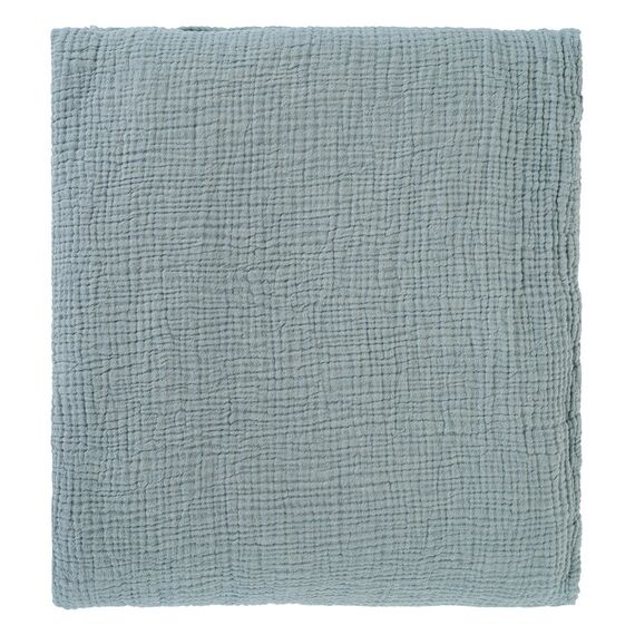 Покрывало из жатого хлопка джинсово-синего цвета  из коллекции Essential, 230х250 см, изображение 3