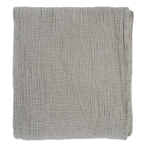 Покрывало из жатого хлопка серого цвета  из коллекции Essential, 180х240 см, изображение 4