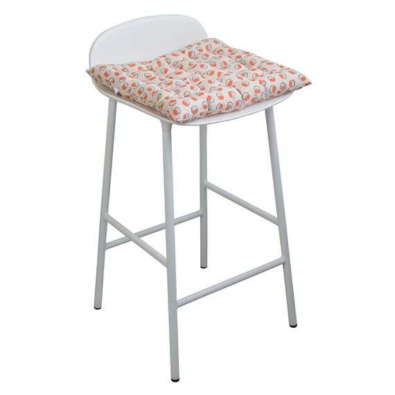 Подушка на стул стеганая из хлопка с графичным принтом Ягоды из коллекции Russian North, 40х40 см, изображение 2