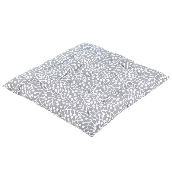 Подушка на стул из хлопка серого цвета с принтом Спелая Смородина из коллекции Scandinavian touch, 40х40 см, изображение 3