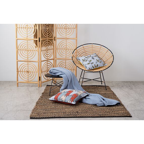 Покрывало из жатого хлопка джинсово-синего цвета  из коллекции Essential, 230х250 см, изображение 7