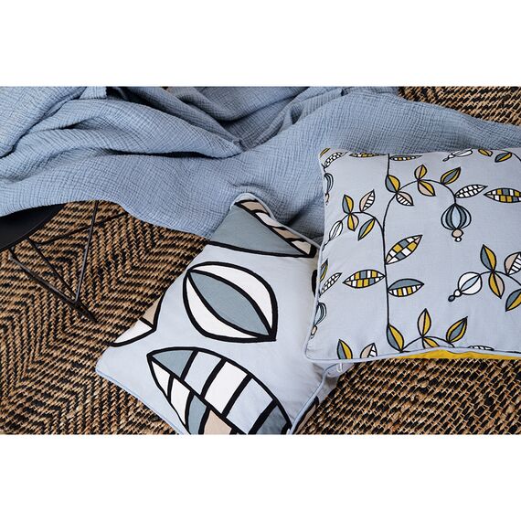 Покрывало из жатого хлопка джинсово-синего цвета  из коллекции Essential, 230х250 см, изображение 2