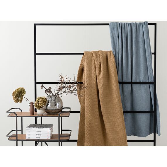 Покрывало вафельное из хлопка светло-коричневого цвета  из коллекции Essential, 230х250 см, изображение 2