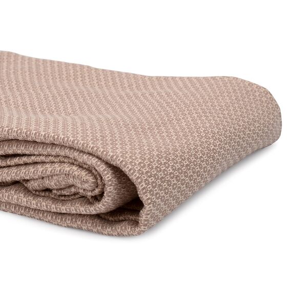 Покрывало из хлопка бежевого цвета с вафельным рисунком из коллекции Ethnic, 180х250 см, изображение 10