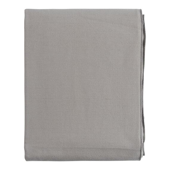 Покрывало из фактурного хлопка серого цвета с контрастным кантом из коллекции Essential, 230х250 см, изображение 2