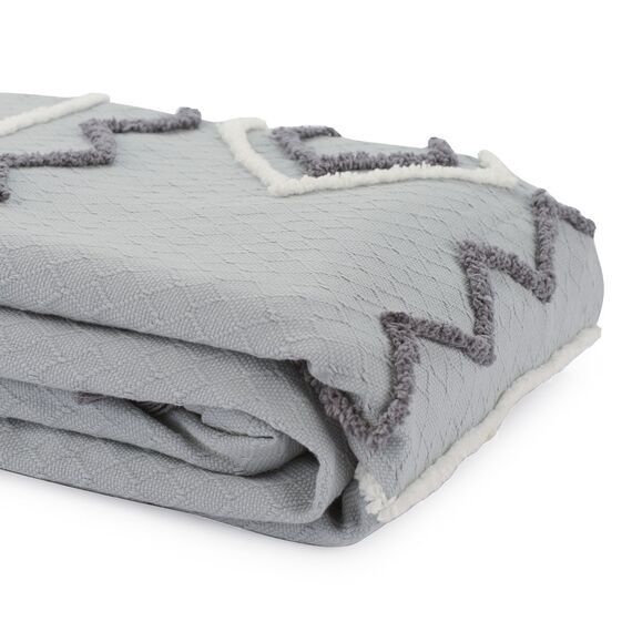 Покрывало из хлопка с этническим орнаментом, с бахромой и кисточками из коллекции Ethnic, 230х250 см, изображение 10