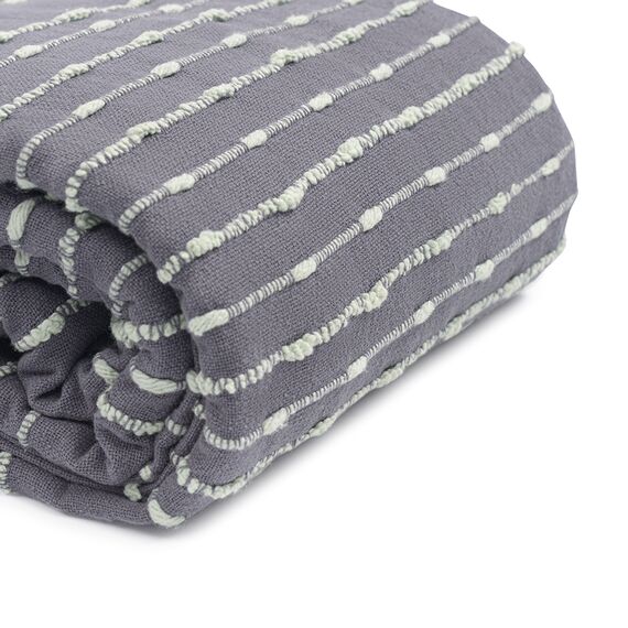 Покрывало из хлопка серого цвета с декоративной строчкой из коллекции Ethnic, 180х250 см, изображение 10