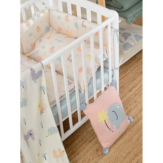 Простыня детская из сатина голубого цвета из коллекции Essential, 120х170 см, изображение 3