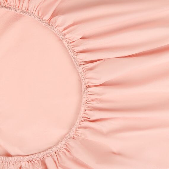 Простыня на резинке цвета пыльной розы из органического стираного хлопка из коллекции Essential, 180х200 см, изображение 2