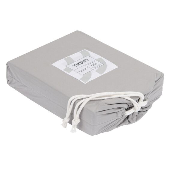 Простыня серого цвета из органического стираного хлопка из коллекции Essential, 240х270 см, изображение 3