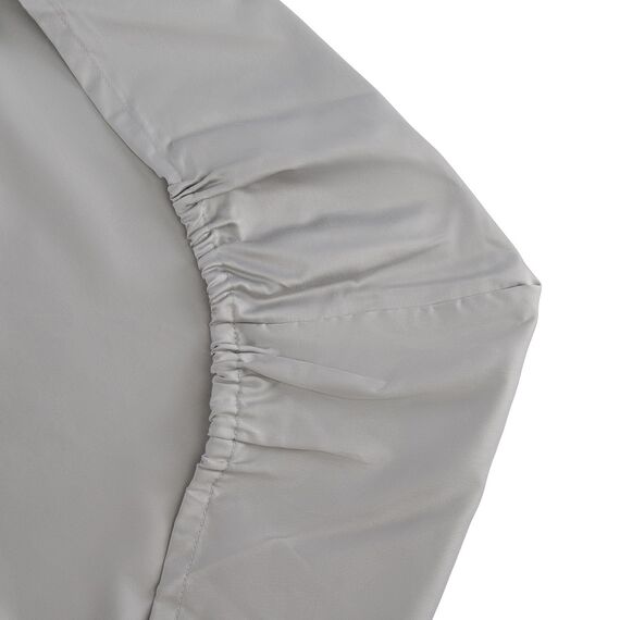 Простыня овальная на резинке из сатина светло-серого цвета из коллекции Essential, 75х125х20 см, изображение 3