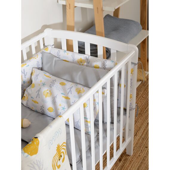 Простыня на резинке детская из сатина светло-серого цвета из коллекции Essential, 70х140х20 см, изображение 2