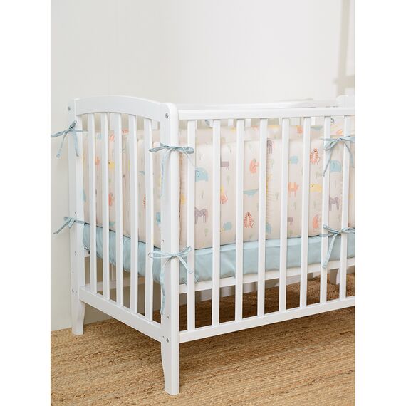 Простыня детская из сатина голубого цвета из коллекции Essential, 120х170 см, изображение 4