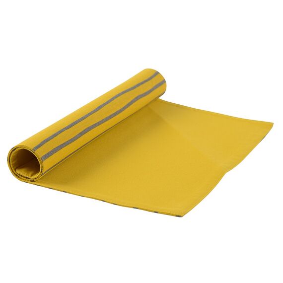 Салфетка двухсторонняя под приборы из хлопка горчичного цвета с принтом Полоски из коллекции Prairie, 35х45 см, изображение 3