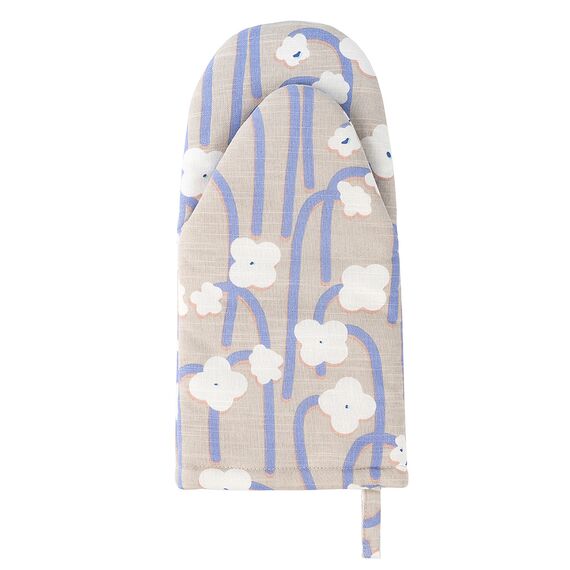 Прихватка-варежка из хлопка с принтом Полярный цветок из коллекции Scandinavian touch, 15,5х33 см, изображение 3