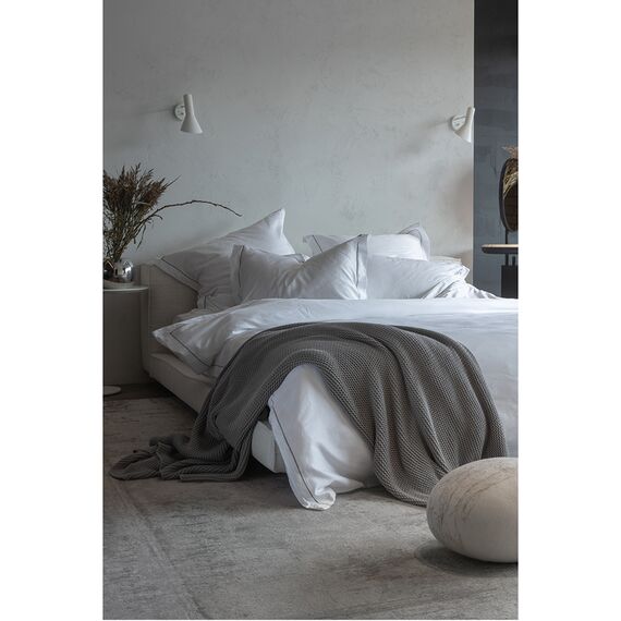 Простыня из сатина белого цвета из египетского хлопка из коллекции Essential, 180х270 см, изображение 5