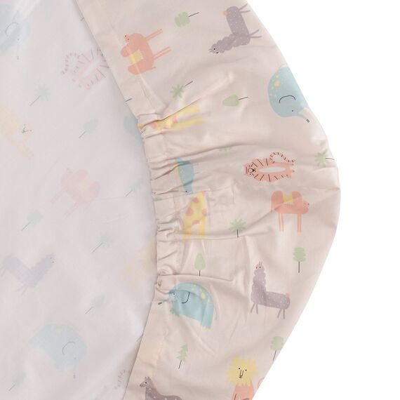 Простыня на резинке из сатина с принтом Animalia world из коллекции Tiny world, 70х140х20 см, изображение 7