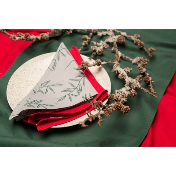 Салфетка сервировочная из хлопка с графичным принтом Папоротник Russian North, 45х45 см, изображение 3