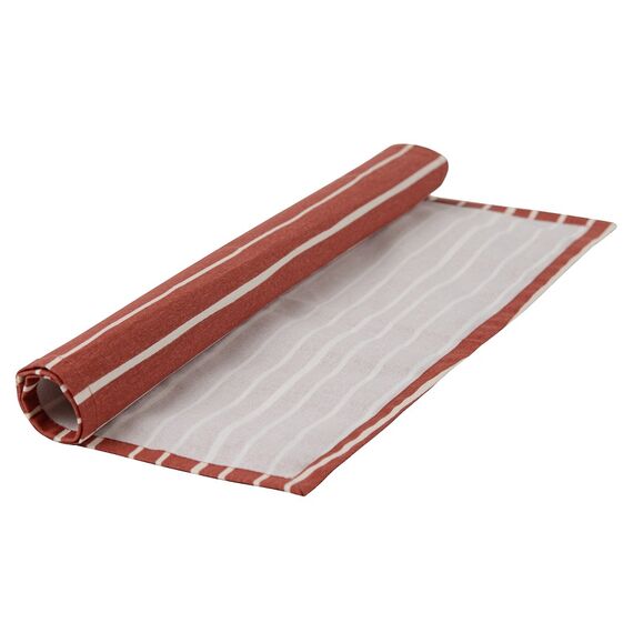 Салфетка сервировочная из хлопка терракотового цвета с принтом Полоски из коллекции Prairie, 45х45 см, изображение 2