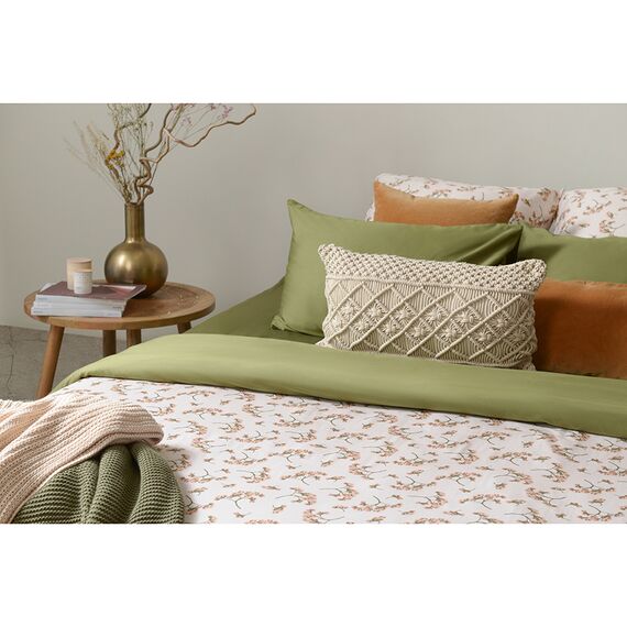 Простыня из сатина оливкового цвета из коллекции Wild, 240х270 см, изображение 4