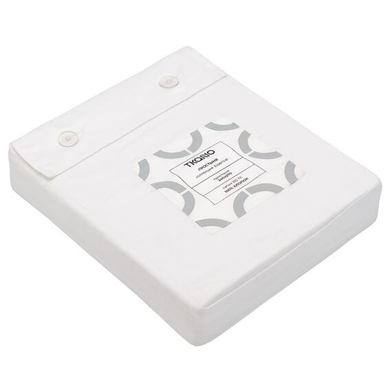 Простыня из сатина белого цвета из коллекции Essential, 240х270 см, изображение 4