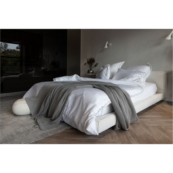 Простыня из сатина белого цвета из египетского хлопка из коллекции Essential, 240х270 см, изображение 4