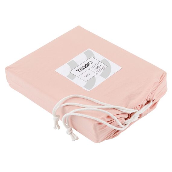 Простыня цвета пыльной розы из органического стираного хлопка из коллекции Essential, 180х270 см, изображение 3