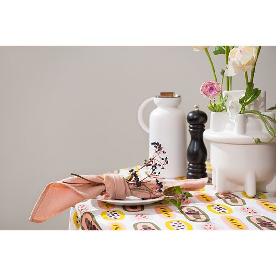 Салфетка под приборы из умягченного льна с декоративной обработкой пыльная роза Essential, 35х45 см, изображение 9
