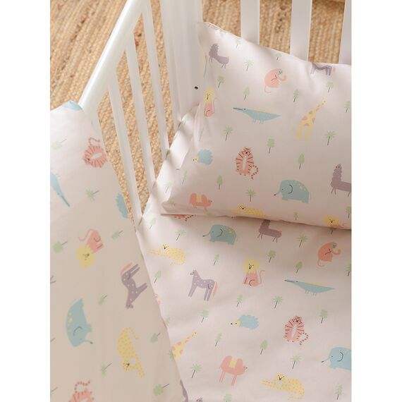 Простыня из сатина с принтом Animalia world из коллекции Tiny world, 160х270 см, изображение 4