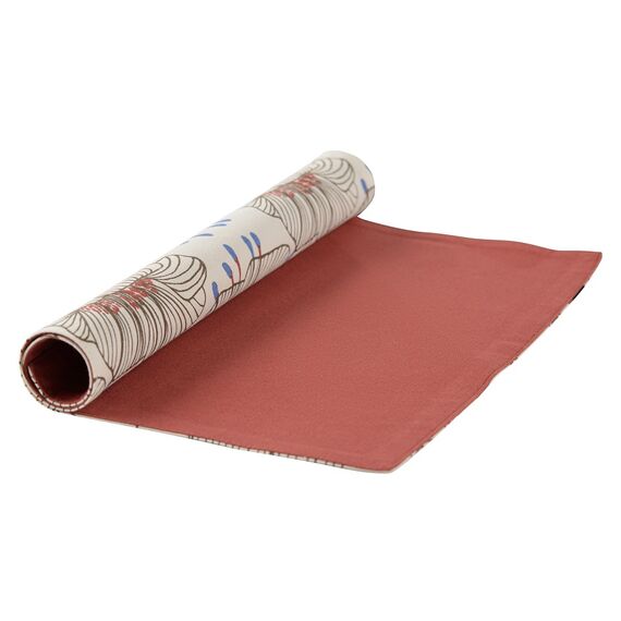 Салфетка двухсторонняя под приборы из хлопка терракотового цвета с принтом Цветы из коллекции Prairie, 35х45 см, изображение 3