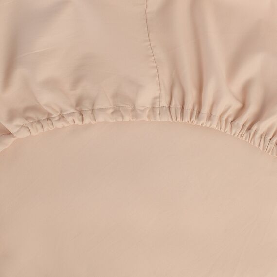 Простыня на резинке из сатина бежевого цвета из коллекции Russian North, 180х200х30 см, изображение 2