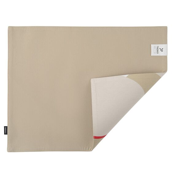 Салфетка двухсторонняя под приборы из хлопка бежевого цвета с авторским принтом из коллекции Freak Fruit, 35х45 см, изображение 3