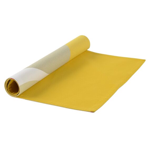 Салфетка двухсторонняя под приборы из хлопка горчичного цвета с авторским принтом из коллекции Freak Fruit, 35х45 см, изображение 4