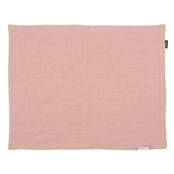 Салфетка под приборы из умягченного льна розово-пудрового цвета из коллекции Essential, 35х45 см, изображение 2