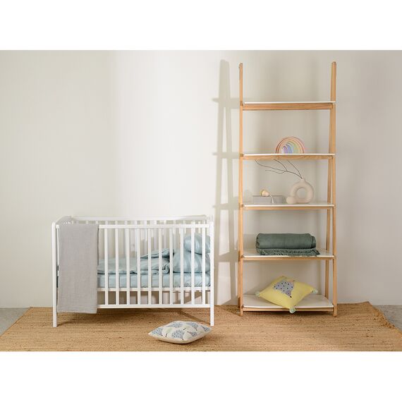 Простыня детская из сатина голубого цвета из коллекции Essential, 160х270 см, изображение 2