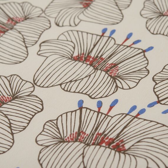 Салфетка сервировочная из хлопка молочного цвета с принтом Цветы из коллекции Prairie, 45х45 см, изображение 4