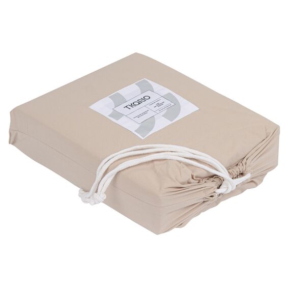 Простыня бежевого цвета из органического стираного хлопка из коллекции Essential, 240х270 см, изображение 5