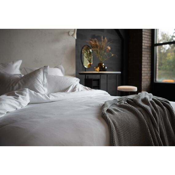 Простыня из сатина белого цвета из египетского хлопка из коллекции Essential, 180х270 см, изображение 3