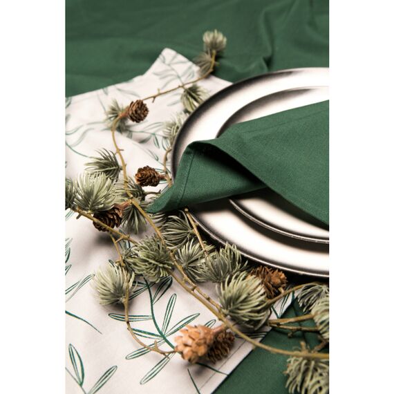 Салфетка двухсторонняя под приборы из хлопка с графичным принтом Папоротник Russian North, 35х45 см, изображение 6