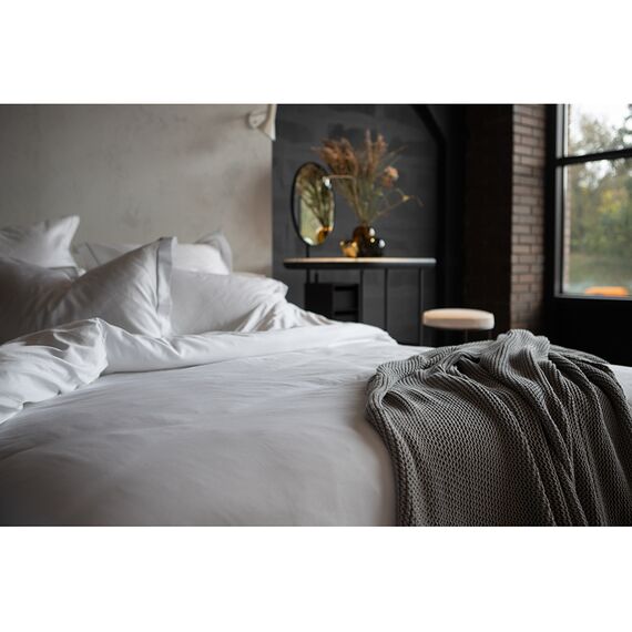 Простыня из сатина белого цвета из египетского хлопка из коллекции Essential, 240х270 см, изображение 3