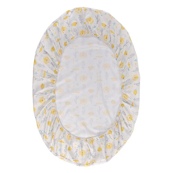 Простыня овальная на резинке из сатина с принтом Oceania world из коллекции Tiny world, 75х125х20 см, изображение 2