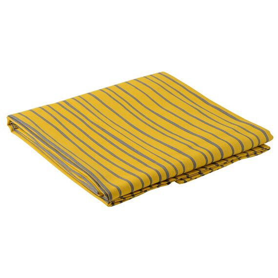 Скатерть из хлопка горчичного цвета с принтом Полоски из коллекции Prairie, 170х170 см, изображение 3